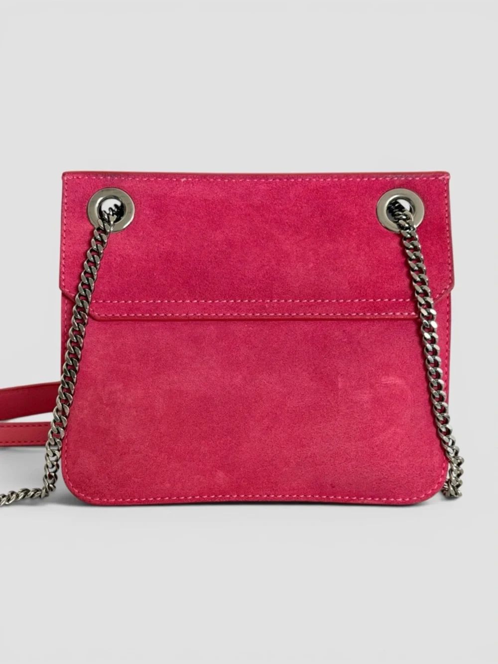Jimmy Choo Suede Rebel Crossbody Bag Hot Pink